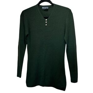 Burberry Wool Green Button Detail Sweater